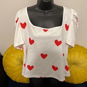 Shein Heart Print Tee